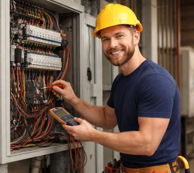 Electrician at work
